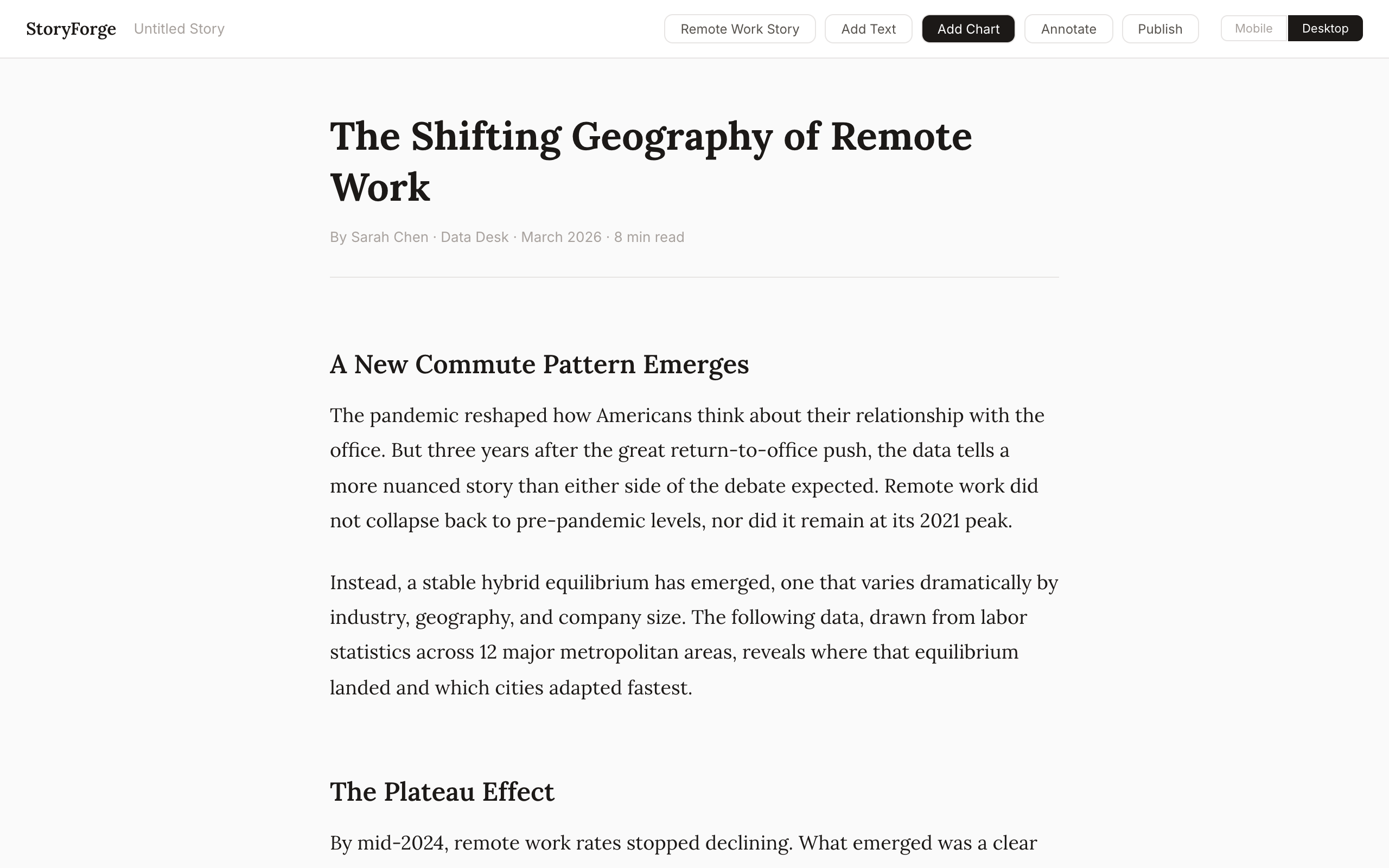 Editorial Data Storytelling