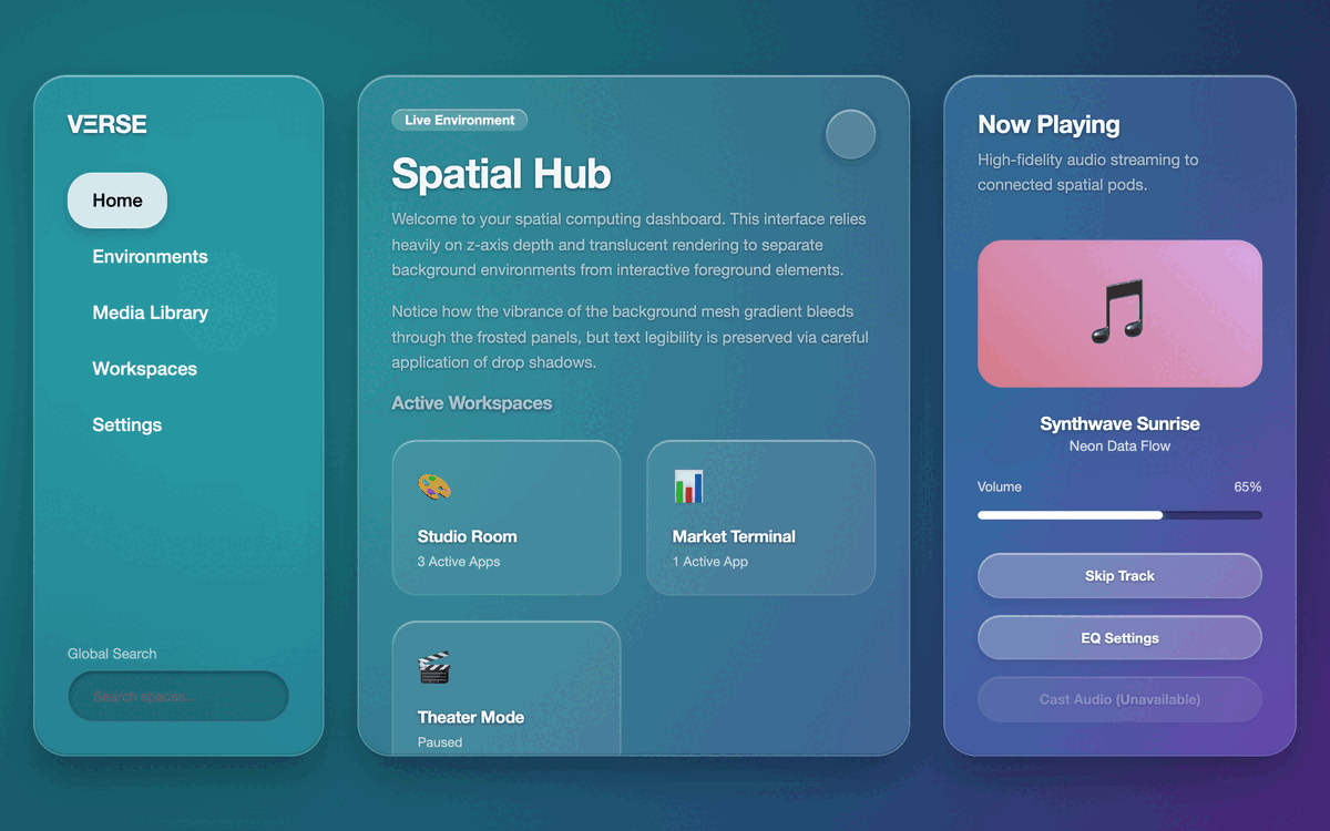 Glassmorphic Spatial Dashboard