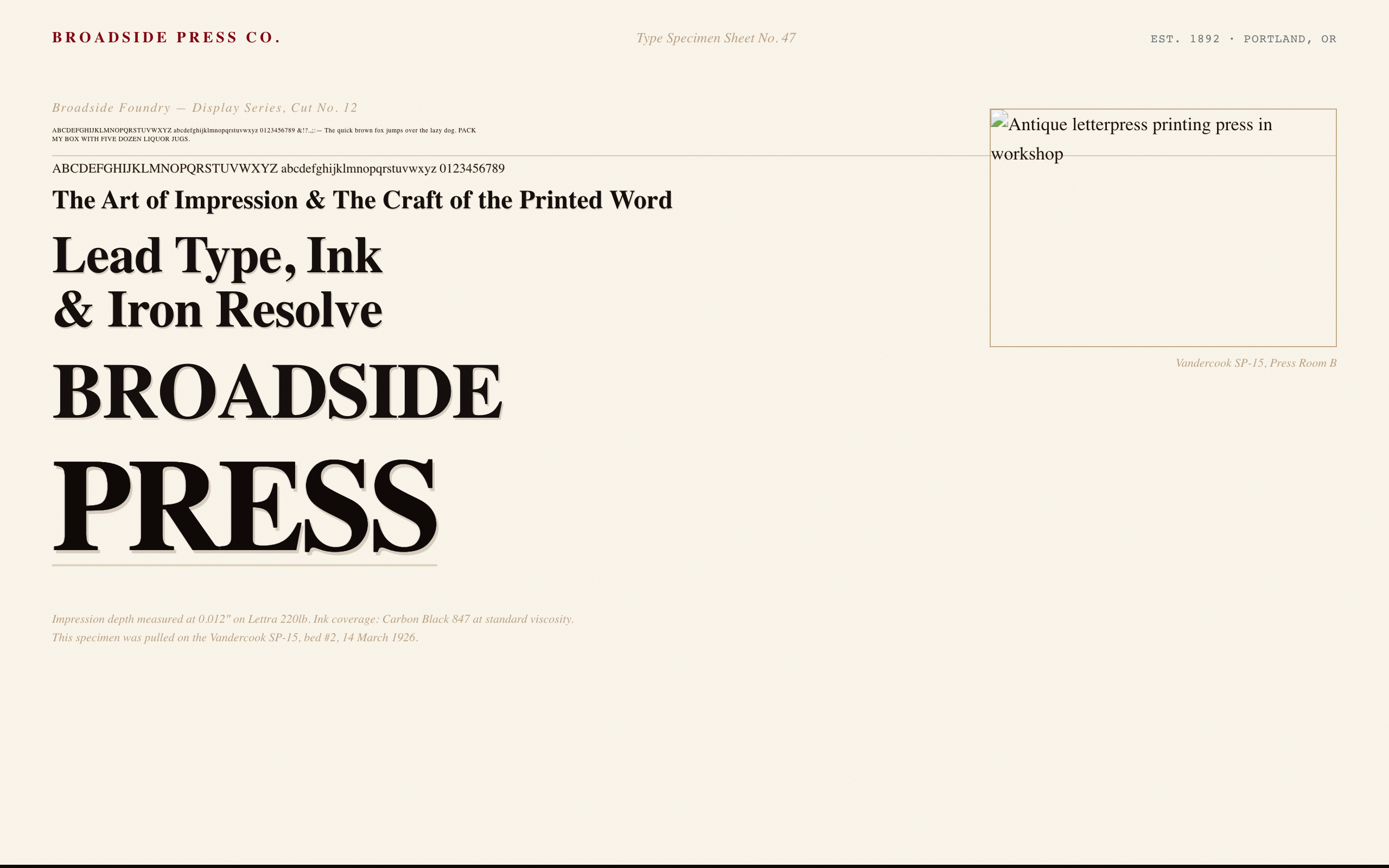 Letterpress Print Shop