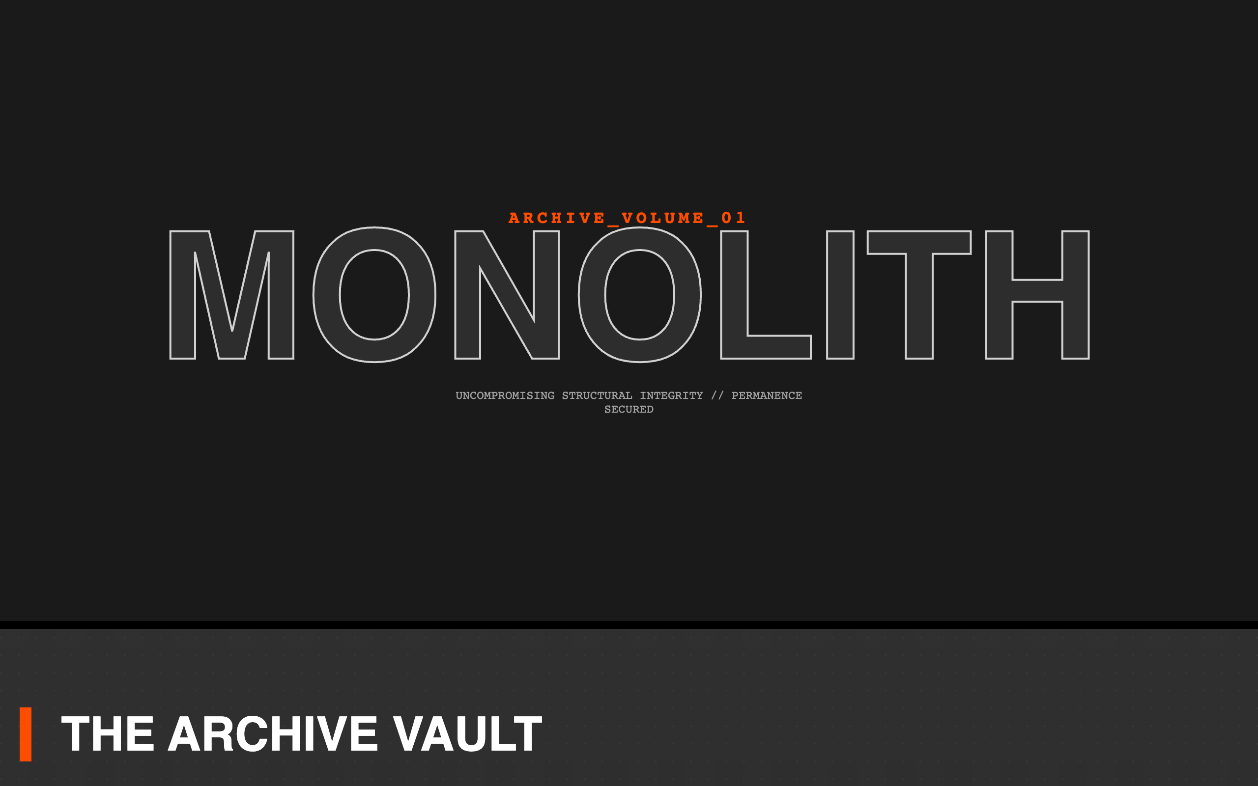 Monolithic Stone / Brutalist Architecture