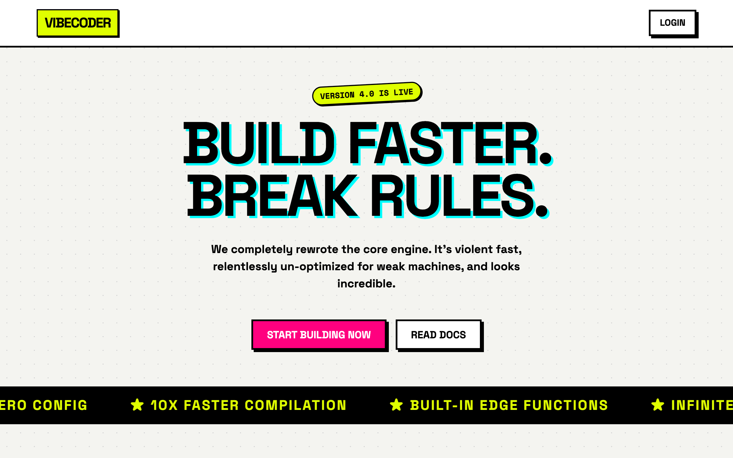 Neo-Brutalist Launch Surface