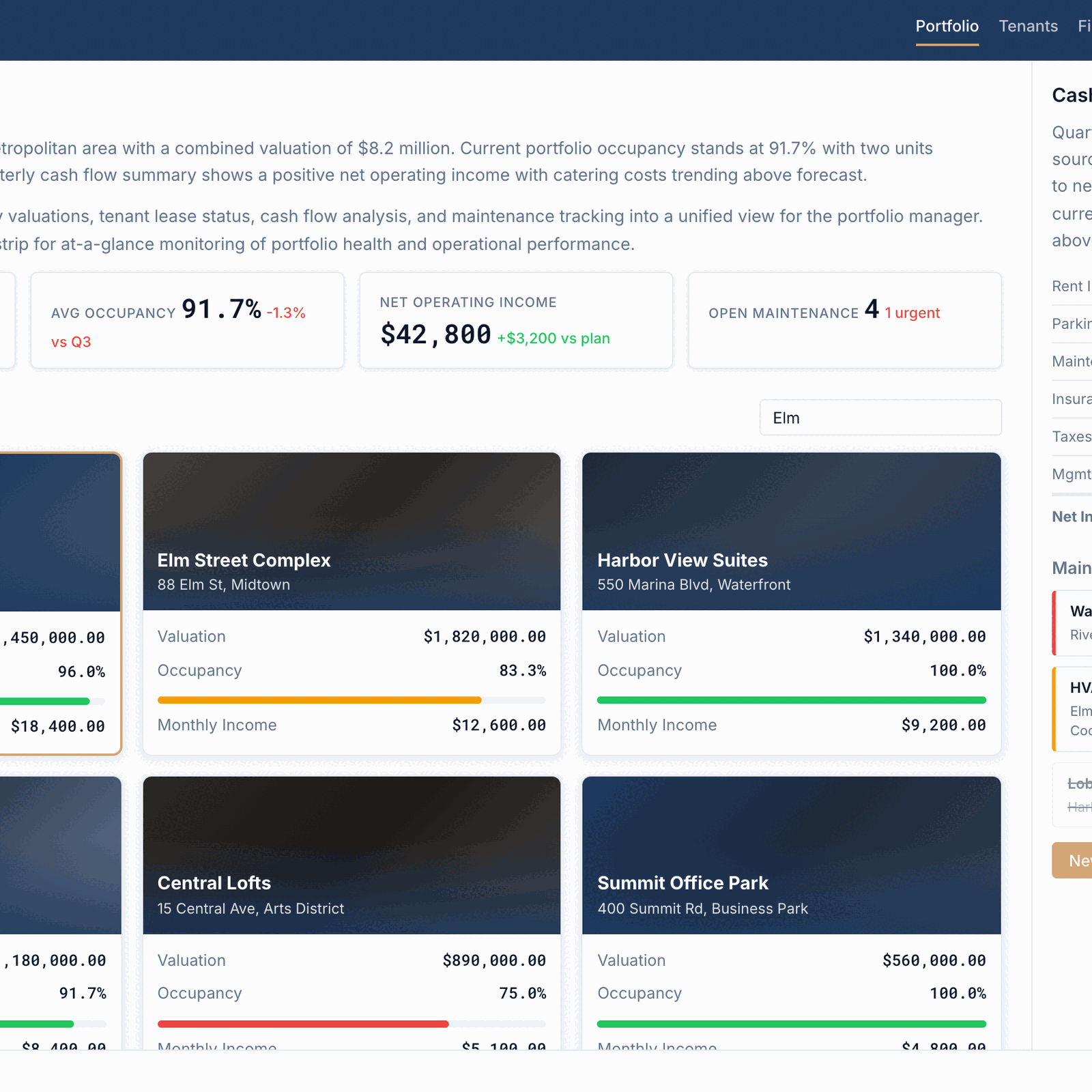 Property Portfolio Dashboard preview