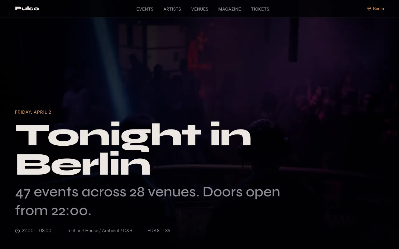 Pulse — Electronic Music & Nightlife