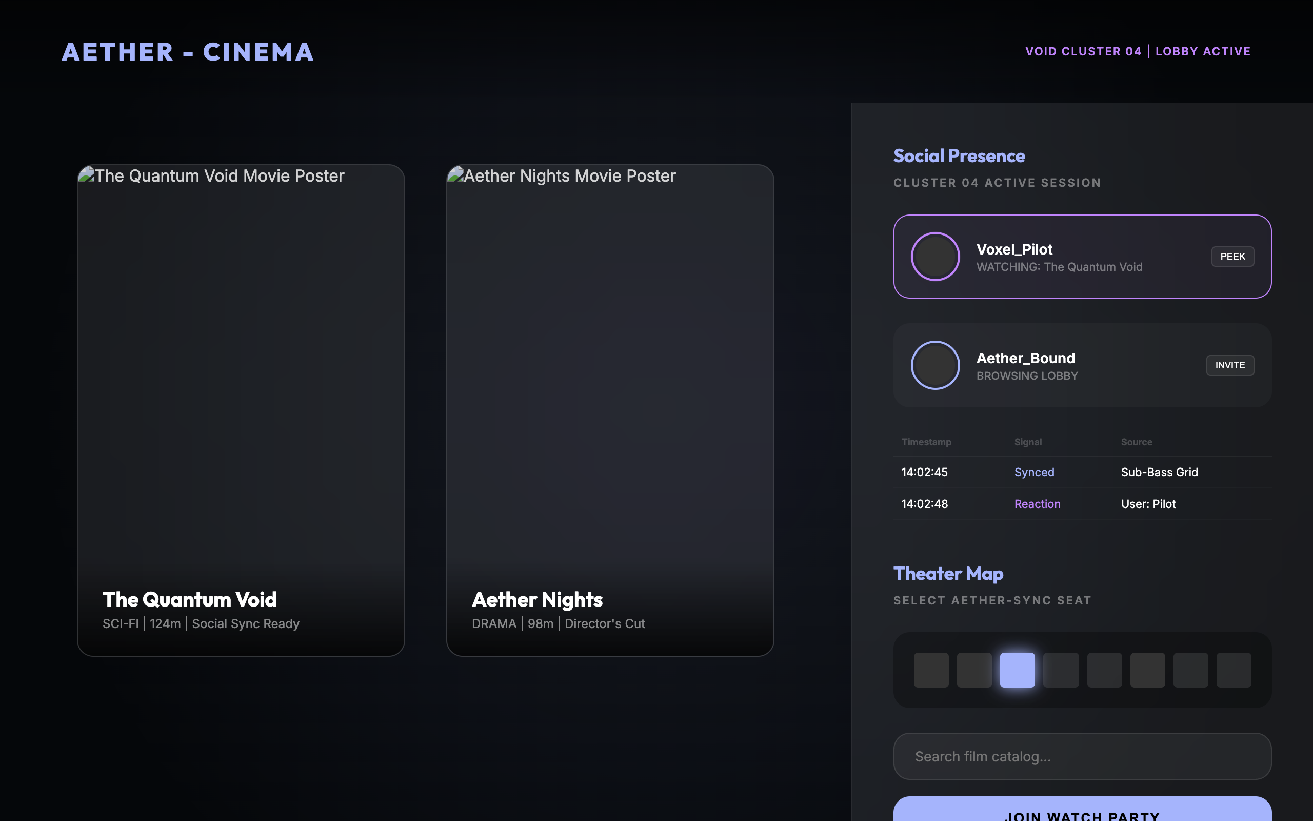 VR Movie Theater Hub