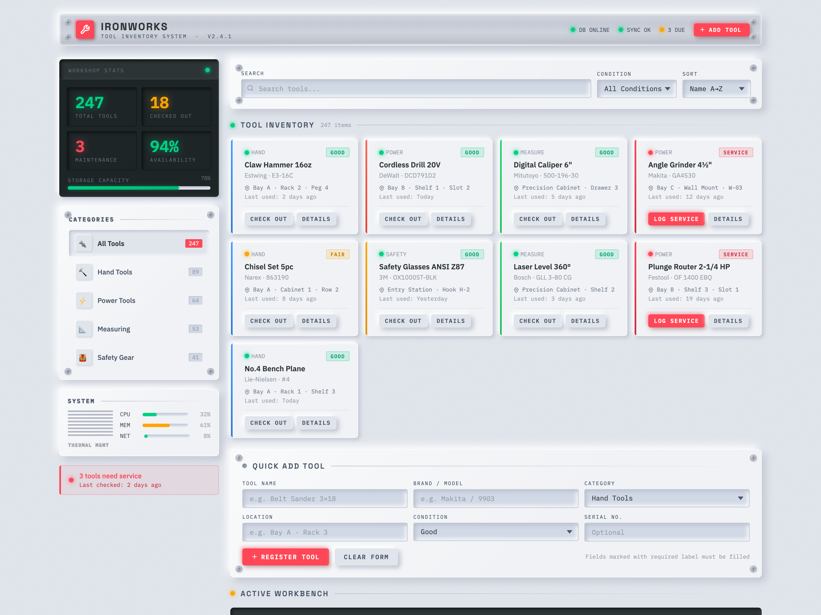 Workshop Tool Inventory